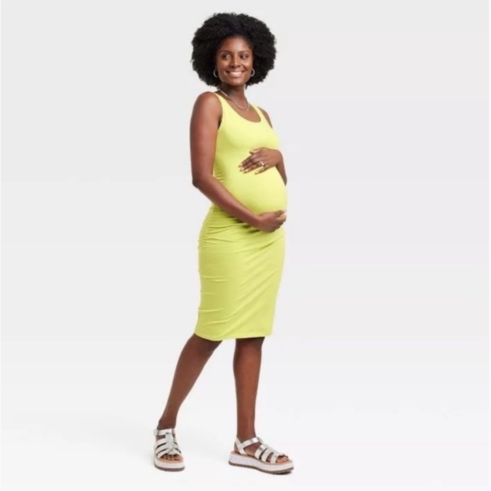 Isabel Maternity Lime Green Essential
Bodycon Maternity Dress